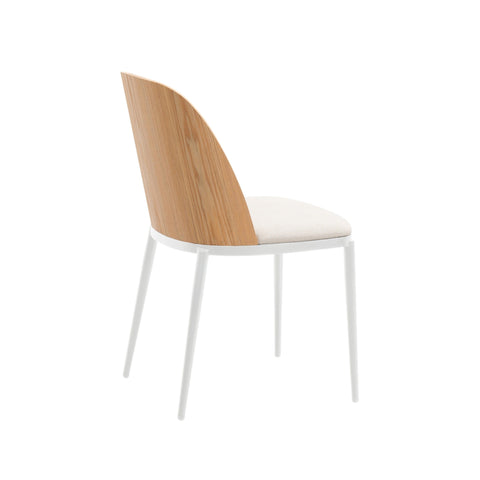 Tule Dining Side Chair with Upholstered Seat and Powder-Coated Steel Frame