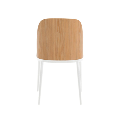 Tule Dining Side Chair with Upholstered Seat and Powder-Coated Steel Frame