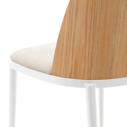 Tule Dining Side Chair with Upholstered Seat and Powder-Coated Steel Frame