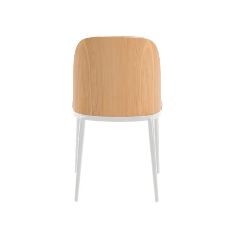 Tule Dining Side Chair with Upholstered Seat and Powder-Coated Steel Frame