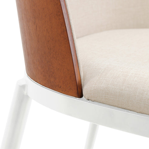 Tule Dining Side Chair with Upholstered Seat and Powder-Coated Steel Frame