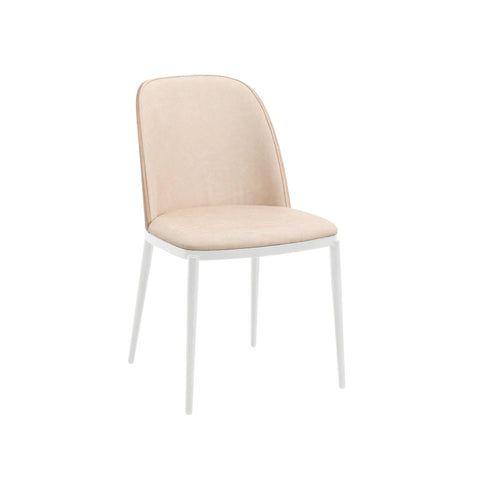 Tule Dining Side Chair with Upholstered Seat and Powder-Coated Steel Frame