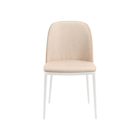 Tule Dining Side Chair with Upholstered Seat and Powder-Coated Steel Frame