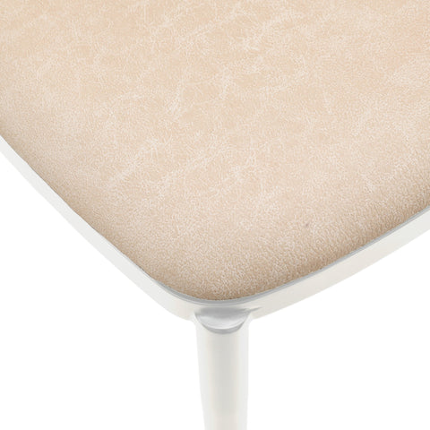 Tule Dining Side Chair with Upholstered Seat and Powder-Coated Steel Frame