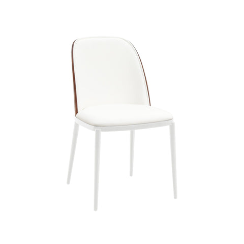 Tule Dining Side Chair with Upholstered Seat and Powder-Coated Steel Frame