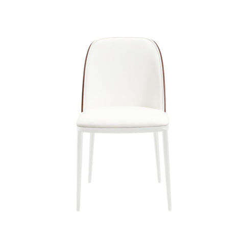 Tule Dining Side Chair with Upholstered Seat and Powder-Coated Steel Frame