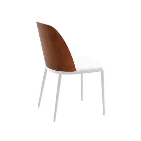 Tule Dining Side Chair with Upholstered Seat and Powder-Coated Steel Frame