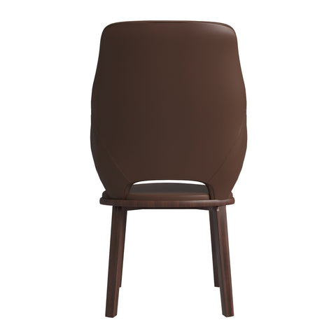 Vivara Dining Chair Upholstered in Leather with Rubberwood Base