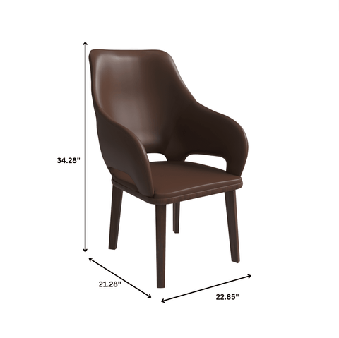 Vivara Dining Chair Upholstered in Leather with Rubberwood Base