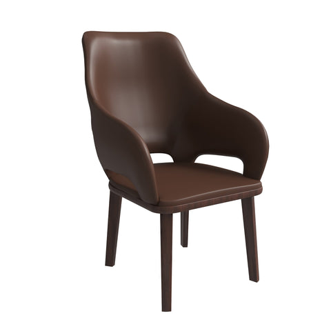 Vivara Dining Chair Upholstered in Leather with Rubberwood Base