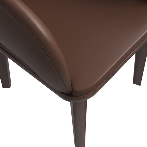 Vivara Dining Chair Upholstered in Leather with Rubberwood Base