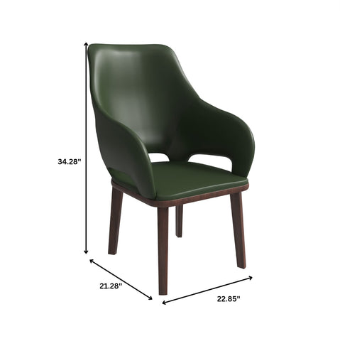 Vivara Dining Chair Upholstered in Leather with Rubberwood Base Set of 4