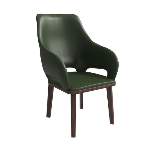 Vivara Dining Chair Upholstered in Leather with Rubberwood Base Set of 4