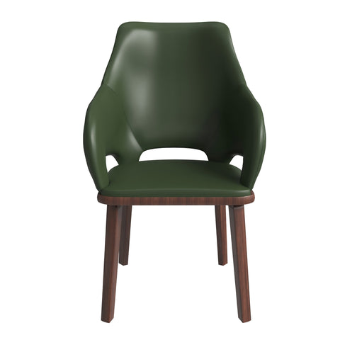 Vivara Dining Chair Upholstered in Leather with Rubberwood Base