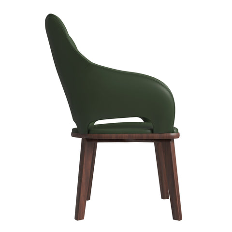 Vivara Dining Chair Upholstered in Leather with Rubberwood Base