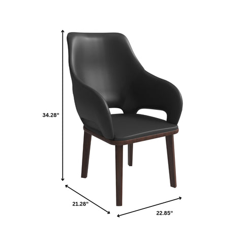 Vivara Dining Chair Upholstered in Leather with Rubberwood Base Set of 4