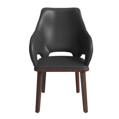 Vivara Dining Chair Upholstered in Leather with Rubberwood Base Set of 4