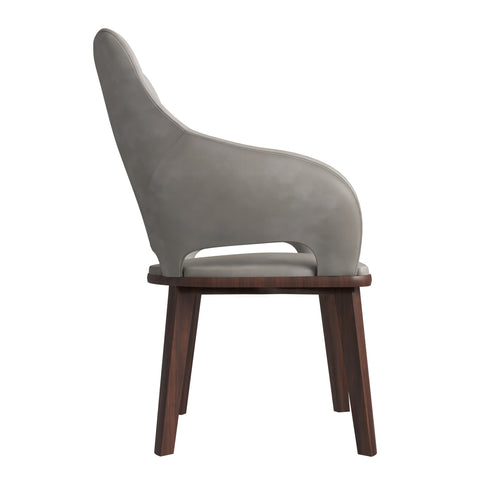 Vivara Dining Chair Upholstered in Leather with Rubberwood Base Set of 4