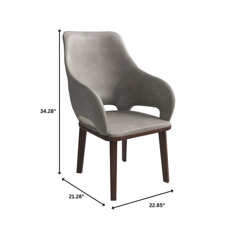 Vivara Dining Chair Upholstered in Leather with Rubberwood Base Set of 4