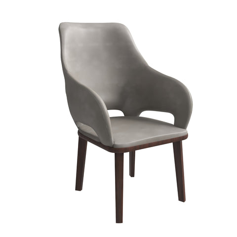 Vivara Dining Chair Upholstered in Leather with Rubberwood Base Set of 4