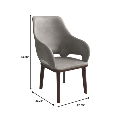 Vivara Dining Chair Upholstered in Leather with Rubberwood Base