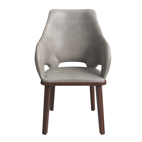 Vivara Dining Chair Upholstered in Leather with Rubberwood Base