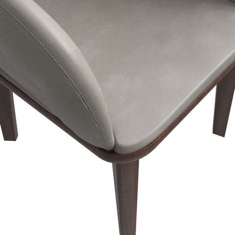 Vivara Dining Chair Upholstered in Leather with Rubberwood Base