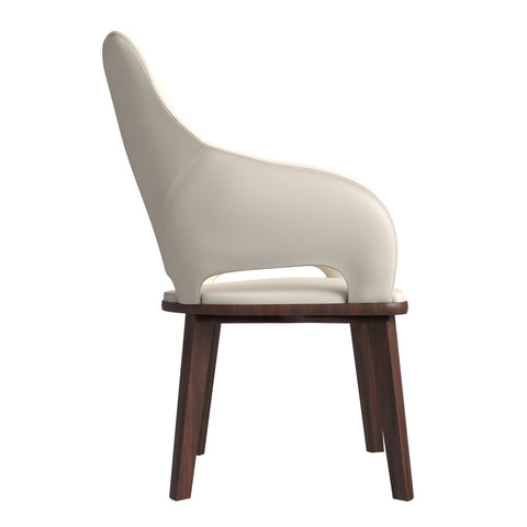 Vivara Dining Chair Upholstered in Leather with Rubberwood Base Set of 4