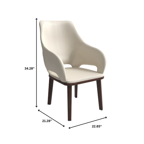 Vivara Dining Chair Upholstered in Leather with Rubberwood Base Set of 4