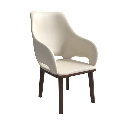 Vivara Dining Chair Upholstered in Leather with Rubberwood Base Set of 4