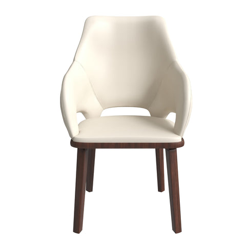 Vivara Dining Chair Upholstered in Leather with Rubberwood Base Set of 4