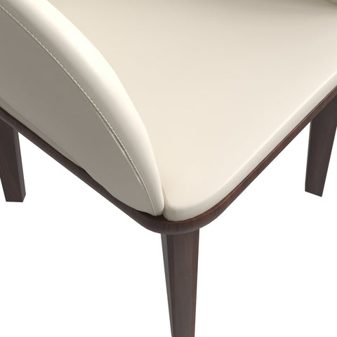 Vivara Dining Chair Upholstered in Leather with Rubberwood Base Set of 4