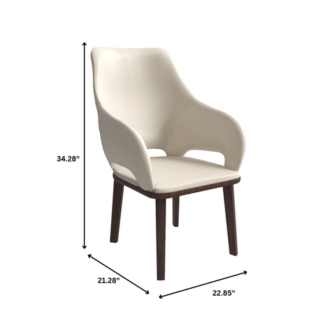 Vivara Dining Chair Upholstered in Leather with Rubberwood Base