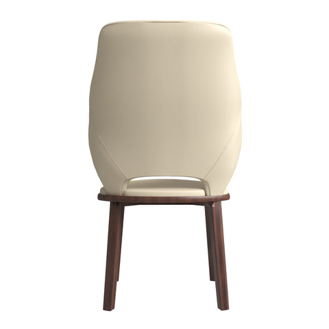 Vivara Dining Chair Upholstered in Leather with Rubberwood Base