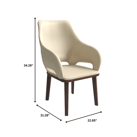 Vivara Dining Chair Upholstered in Leather with Rubberwood Base