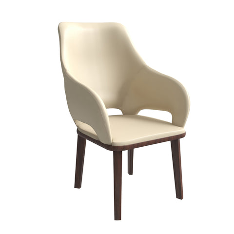 Vivara Dining Chair Upholstered in Leather with Rubberwood Base