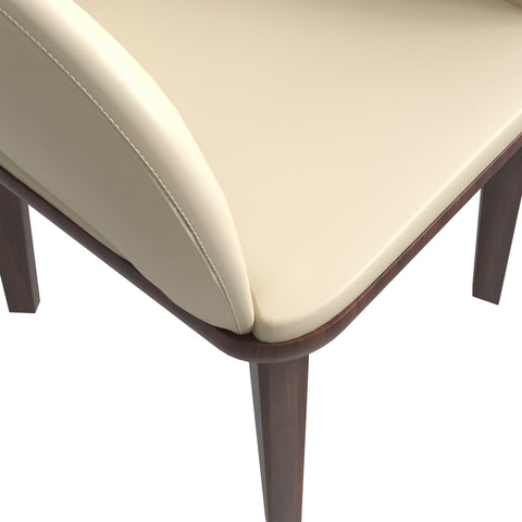 Vivara Dining Chair Upholstered in Leather with Rubberwood Base