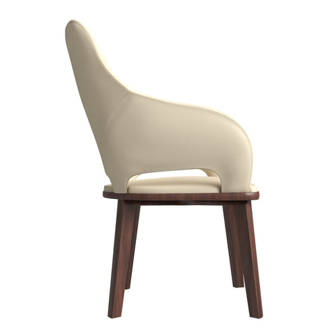 Vivara Dining Chair Upholstered in Leather with Rubberwood Base