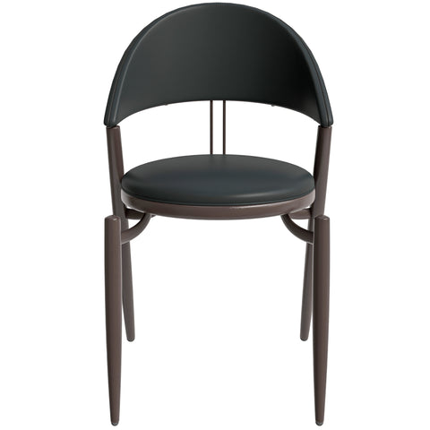 Venice Upholstered Leather Modern Dining Chair with Metal Legs