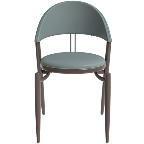 Venice Upholstered Leather Modern Dining Chair with Metal Legs