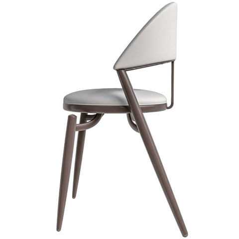 Venice Upholstered Leather Modern Dining Chair with Metal Legs