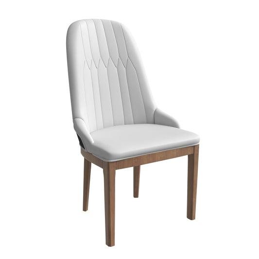 Verisma Dining Chair Upholstered in Leather with Diamond Stitching Back Design