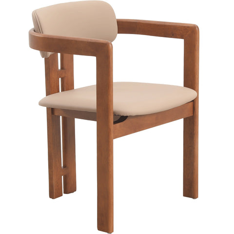 Velo Series Modern Dining Chair with Upholstered Leather and Wood Legs