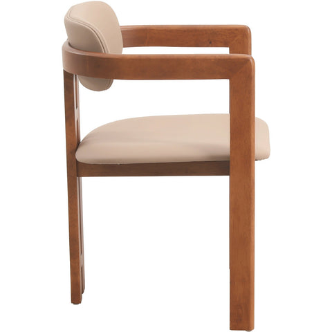 Velo Series Modern Dining Chair with Upholstered Leather and Wood Legs