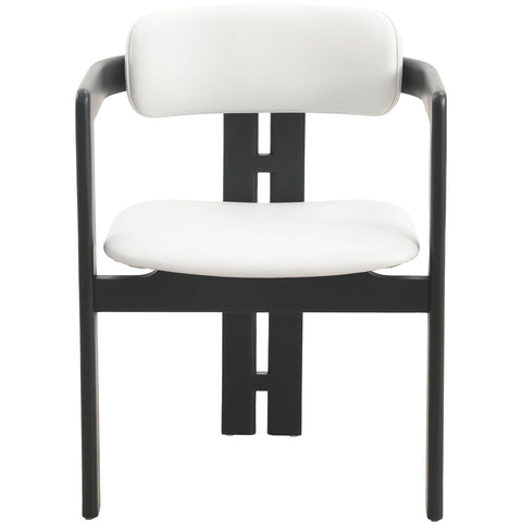 Velo Series Modern Dining Chair with Upholstered Leather and Wood Legs