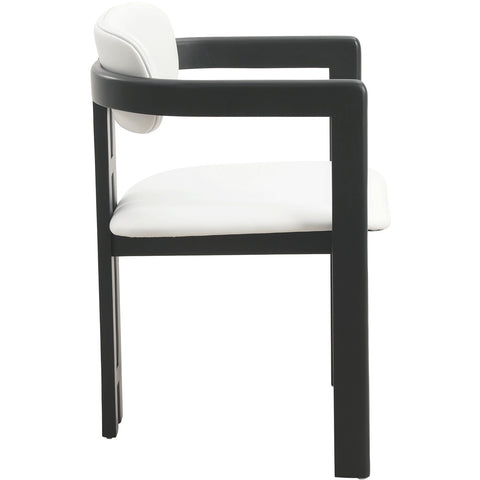 Velo Series Modern Dining Chair with Upholstered Leather and Wood Legs