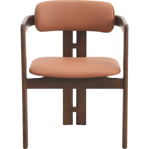 Velo Series Modern Dining Chair with Upholstered Leather and Wood Legs