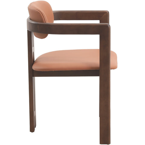 Velo Series Modern Dining Chair with Upholstered Leather and Wood Legs