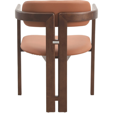 Velo Series Modern Dining Chair with Upholstered Leather and Wood Legs