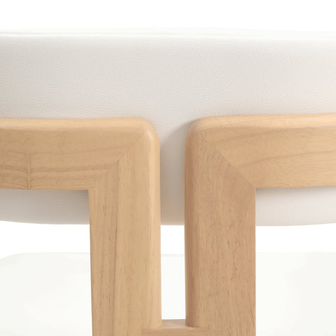 Velo Series Modern Dining Chair with Upholstered Leather and Wood Legs